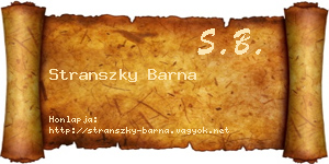 Stranszky Barna névjegykártya