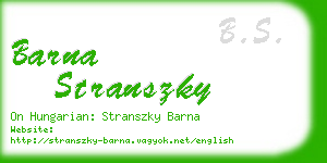 barna stranszky business card